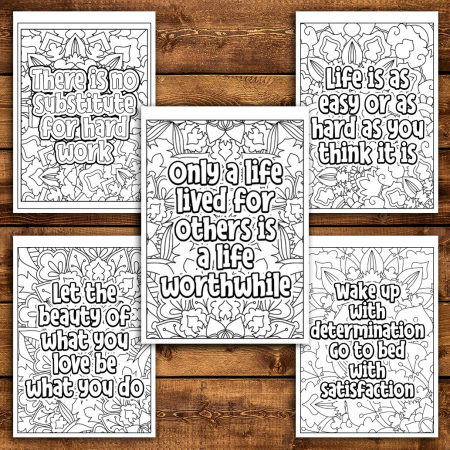 Carte de colorat pentru relaxare si antistres, 45 de ilustratii, Citate Motivationale, 96 pagini [4]