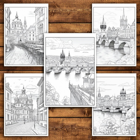 Carte de colorat pentru relaxare si antistres, 45 de ilustratii, Praga, 96 pagini [4]
