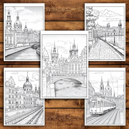 Carte de colorat pentru relaxare si antistres, 45 de ilustratii, Praga, 96 pagini [5]