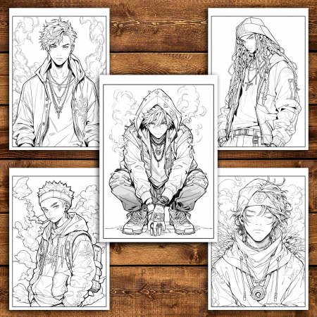 Carte de colorat pentru relaxare si antistres, 50 de ilustratii, Anime Stoners, 106 pagini [3]