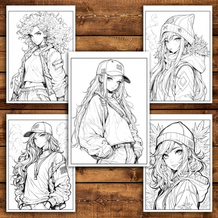 Carte de colorat pentru relaxare si antistres, 50 de ilustratii, Anime Stoners, 106 pagini [4]