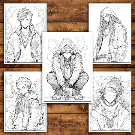 Carte de colorat pentru relaxare si antistres, 50 de ilustratii, Anime Stoners, 106 pagini [3]