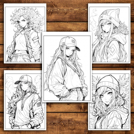 Carte de colorat pentru relaxare si antistres, 50 de ilustratii, Anime Stoners, 106 pagini [4]