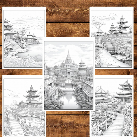 Carte de colorat pentru relaxare si antistres, 50 de ilustratii, Bali, 106 pagini [4]