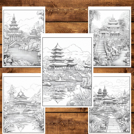 Carte de colorat pentru relaxare si antistres, 50 de ilustratii, Bali, 106 pagini [3]