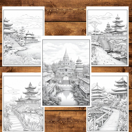 Carte de colorat pentru relaxare si antistres, 50 de ilustratii, Bali, 106 pagini [4]