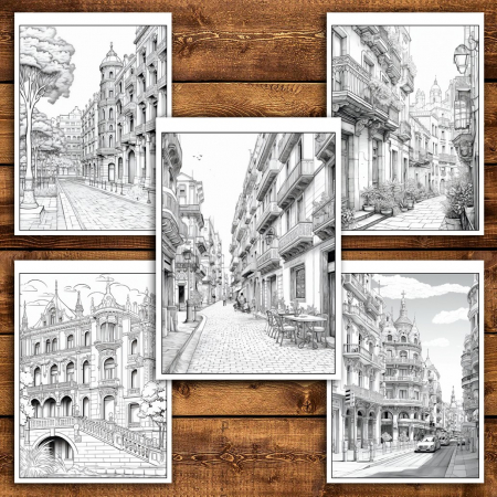 Carte de colorat pentru relaxare si antistres, 50 de ilustratii, Barcelona, 106 pagini [4]