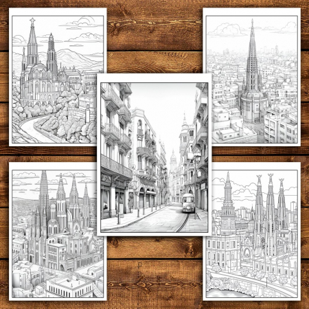 Carte de colorat pentru relaxare si antistres, 50 de ilustratii, Barcelona, 106 pagini [5]