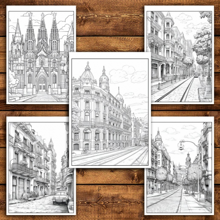 Carte de colorat pentru relaxare si antistres, 50 de ilustratii, Barcelona, 106 pagini [3]
