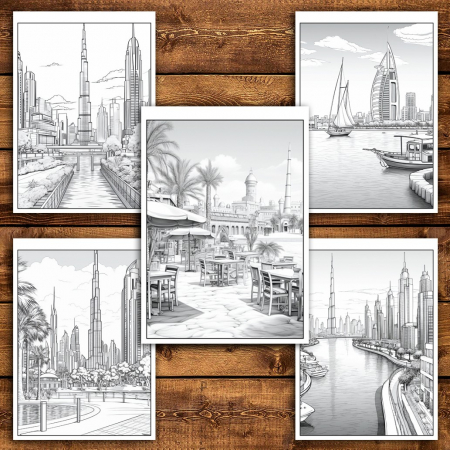 Carte de colorat pentru relaxare si antistres, 50 de ilustratii, Dubai, 106 pagini [3]