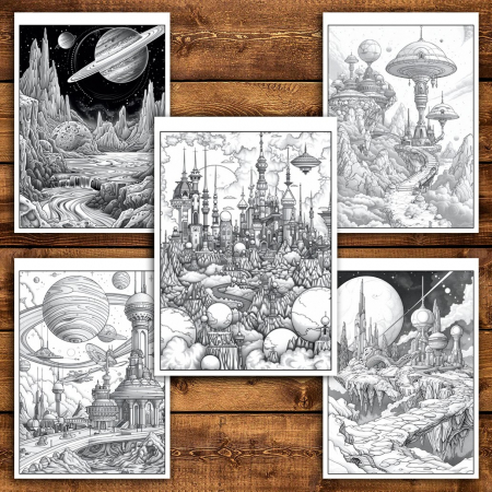 Carte de colorat pentru relaxare si antistres, 50 de ilustratii, Galaxie Cosmica, 106 pagini [5]