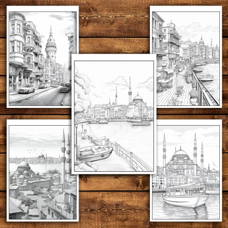 Carte de colorat pentru relaxare si antistres, 50 de ilustratii, Istanbul, 106 pagini [4]