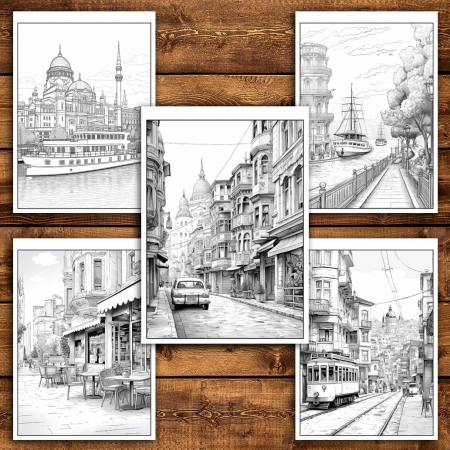Carte de colorat pentru relaxare si antistres, 50 de ilustratii, Istanbul, 106 pagini [3]