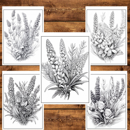 Carte de colorat pentru relaxare si antistres, 50 de ilustratii, Lavanda, 106 pagini [3]