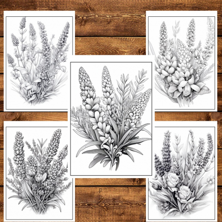 Carte de colorat pentru relaxare si antistres, 50 de ilustratii, Lavanda, 106 pagini [3]