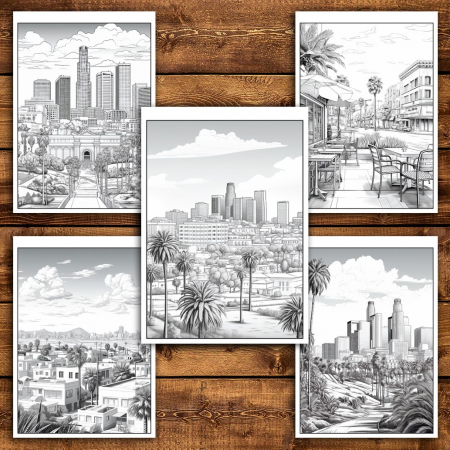 Carte de colorat pentru relaxare si antistres, 50 de ilustratii, Los Angeles, 106 pagini [5]