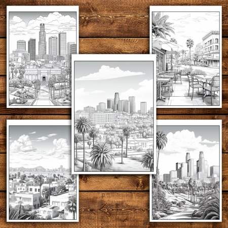 Carte de colorat pentru relaxare si antistres, 50 de ilustratii, Los Angeles, 106 pagini [5]