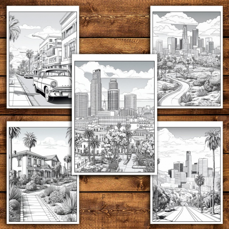 Carte de colorat pentru relaxare si antistres, 50 de ilustratii, Los Angeles, 106 pagini [3]