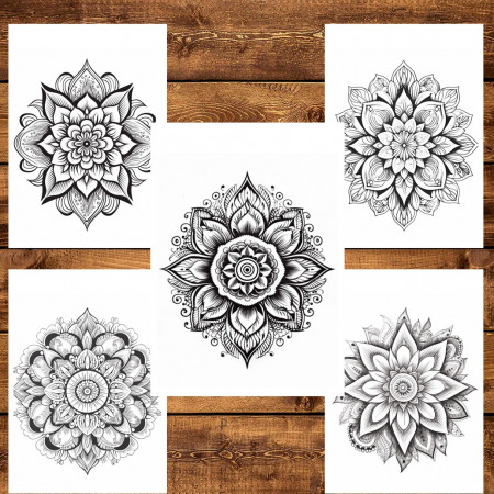 Carte de colorat pentru relaxare si antistres, 50 de ilustratii, Mandala - Volumul II, 106 pagini [2]
