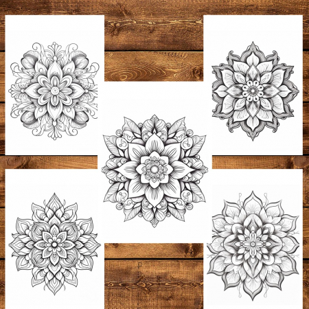 Carte de colorat pentru relaxare si antistres, 50 de ilustratii, Mandala - Volumul II, 106 pagini [4]