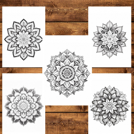 Carte de colorat pentru relaxare si antistres, 50 de ilustratii, Mandala - Volumul III, 106 pagini [5]