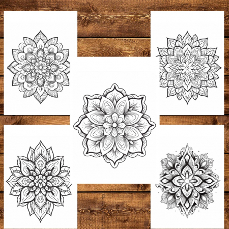 Carte de colorat pentru relaxare si antistres, 50 de ilustratii, Mandala - Volumul III, 106 pagini [3]