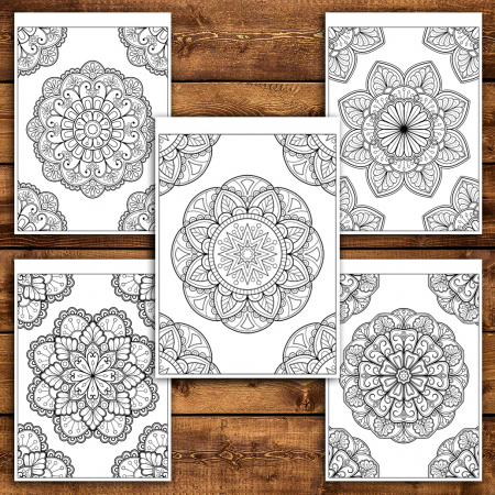 Carte de colorat pentru relaxare si antistres, 50 de ilustratii, Mandale Hipnotizante, 106 pagini [4]