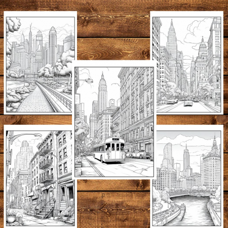 Carte de colorat pentru relaxare si antistres, 50 de ilustratii, New York, 106 pagini [4]