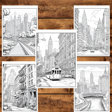 Carte de colorat pentru relaxare si antistres, 50 de ilustratii, New York, 106 pagini [4]