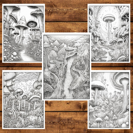 Carte de colorat pentru relaxare si antistres, 50 de ilustratii, O lume halucinanta - Volumul I, 106 pagini [5]