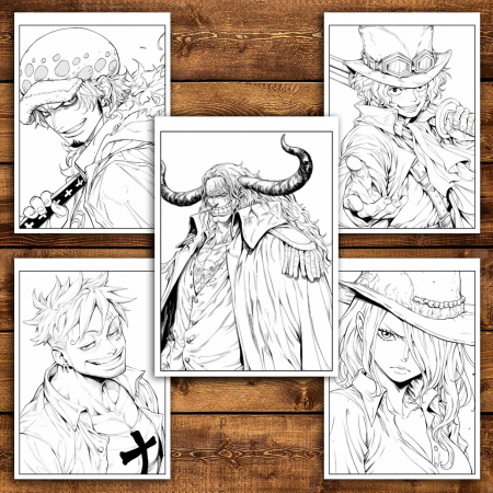 Carte de colorat pentru relaxare si antistres, 50 de ilustratii, One Piece, 106 pagini [4]