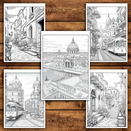 Carte de colorat pentru relaxare si antistres, 50 de ilustratii, Roma, 106 pagini [3]
