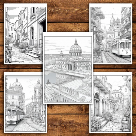 Carte de colorat pentru relaxare si antistres, 50 de ilustratii, Roma, 106 pagini [3]