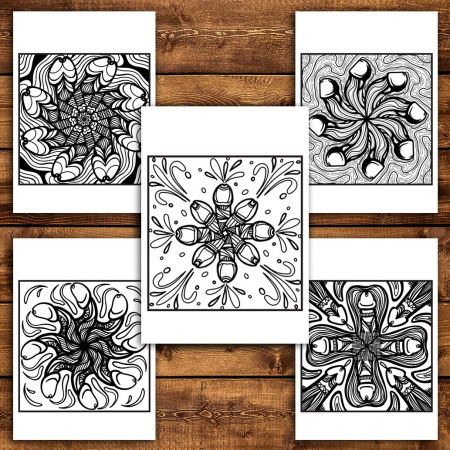Carte de colorat pentru relaxare si antistres, 50 de ilustratii, Tipare cu penisuri, 106 pagini [3]