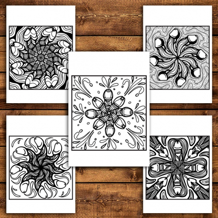 Carte de colorat pentru relaxare si antistres, 50 de ilustratii, Tipare cu penisuri, 106 pagini [3]