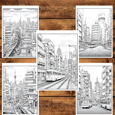 Carte de colorat pentru relaxare si antistres, 50 de ilustratii, Tokyo, 106 pagini [5]