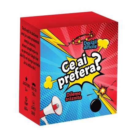 Jocuri - Joc de carti pentru petreceri - Ce ai prefera? / decizii imposibile, limba romana, 300 intrebari, pentru 2-20 jucatori