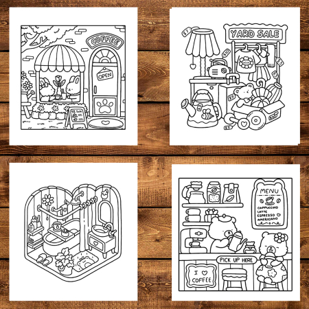 Martisor de colorat, 41 de ilustratii format A5, carte de colorat cu spira metalica, model: Coltisor Dragut [4]