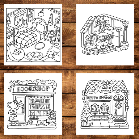 Martisor de colorat, 41 de ilustratii format A5, carte de colorat cu spira metalica, model: Coltisor Dragut [3]