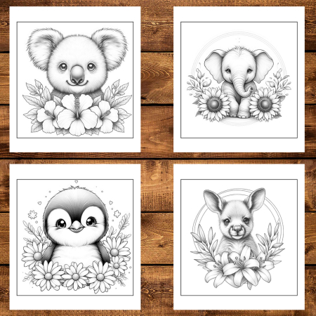 Martisor de colorat, 50 de ilustratii format A5, carte de colorat cu spira metalica, model: Puiuti Draguti [3]