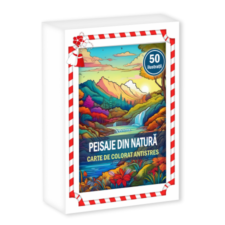 Martisoare in cutie - Martisor de colorat, 50 de ilustratii format A6 in cutie cu tematica de primavara, model: Primavara in Natura