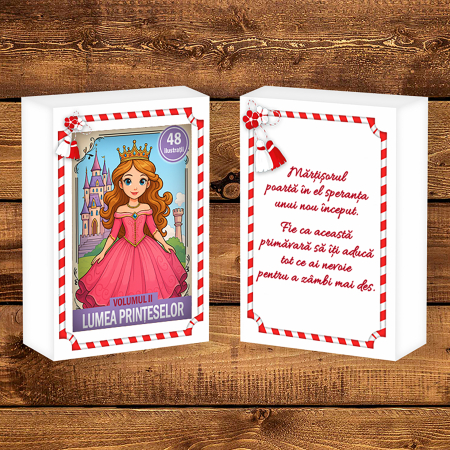 Martisor de colorat pentru copii, 48 de ilustratii format A6 in cutie cu tematica de primavara, model: Lumea Printeselor [1]