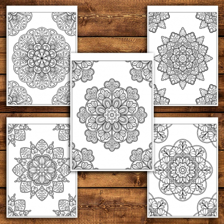 Mega Carte de colorat pentru relaxare si antistres, 100 de ilustratii, Mandale, 206 pagini [4]