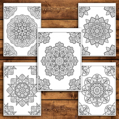 Mega Carte de colorat pentru relaxare si antistres, 100 de ilustratii, Mandale, 206 pagini [4]