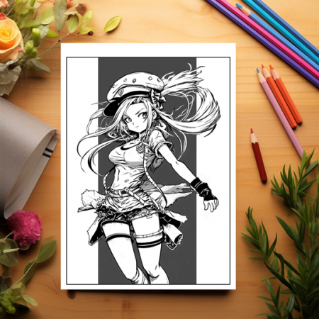 Mega cartea de colorat antistres , 100 de ilustratii Manga, 206 pagini [2]