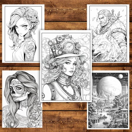 Mega cartea de colorat pentru relaxare si antistres, un mix de 100 de ilustratii, 206 pagini [3]