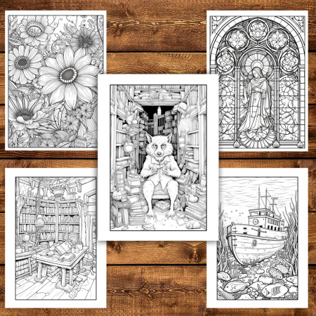 Mega cartea de colorat pentru relaxare si antistres, un mix de 100 de ilustratii, 206 pagini [4]