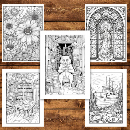 Mega cartea de colorat pentru relaxare si antistres, un mix de 100 de ilustratii, 206 pagini [4]