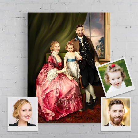 Portrete Legendare - Portret personalizat - 3 persoane - Familie nobila