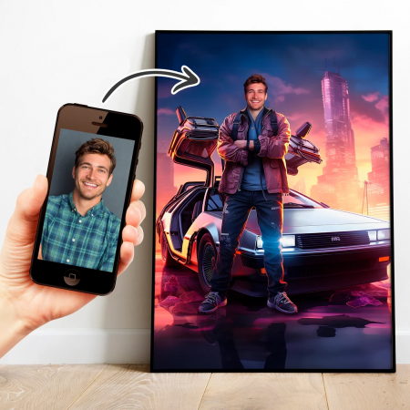 Portrete barbati - Portret personalizat - Back to the Future